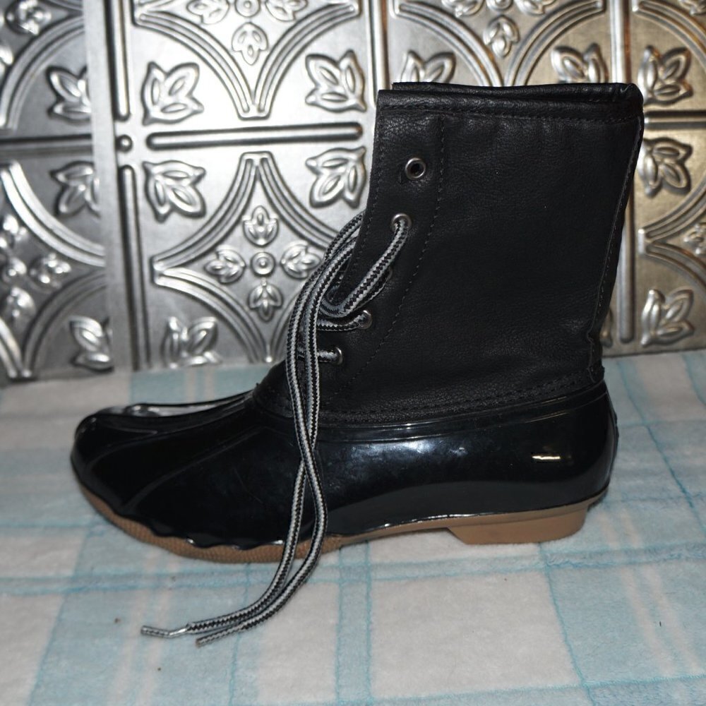 Blue Suedeshoes Size 7 Black Suede Outsole Outdoor Flannel Insole Duck Boots - Picture 6 of 9